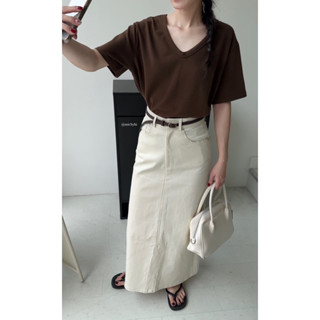 NAWI SKIRT | mir.byhi | Chân váy jean dài hách chân