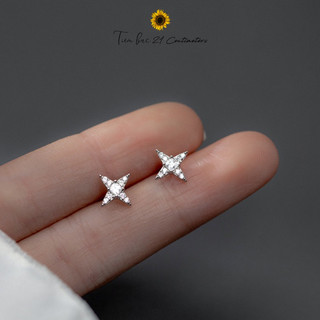 Khuyên tai bạc Chữ X Bông tai bạc Tiệm bạc 21 Centimeters