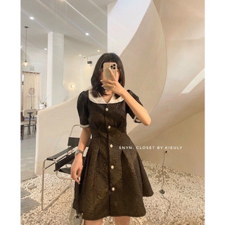 (New) Váy tiệc đen vải gấm xốp nổi size M