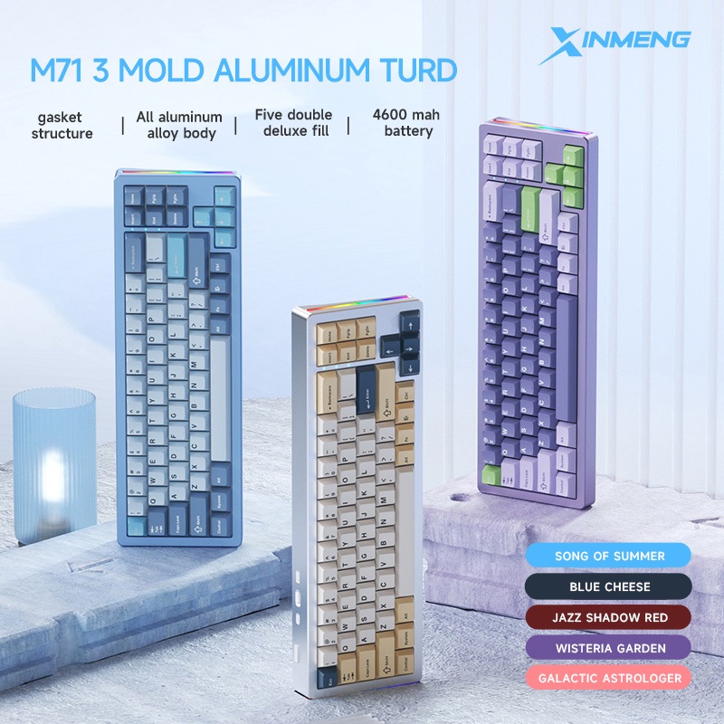 Bàn Phím Cơ M71 Khung Nhôm CNC Không dây Bluetooth Cấu Trúc GASKET Hotwsap 5 Pin Mạch Xuôi LED RGB | BigBuy360 - bigbuy360.vn