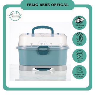 Khay úp bình sữa Jupin mẫu mới có 2 van thoát hơi ẩm - Giá đựng bình có nắp đậy tiện lợi