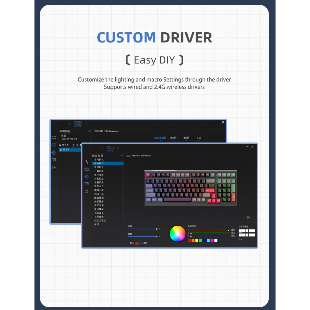 Bàn Phím Cơ Xinmeng X98 Pro 3 Mode Không Dây Bluetooth Led RGB - Mạch xuôi - App Marco - Phím PBT - Hotswap | BigBuy360 - bigbuy360.vn