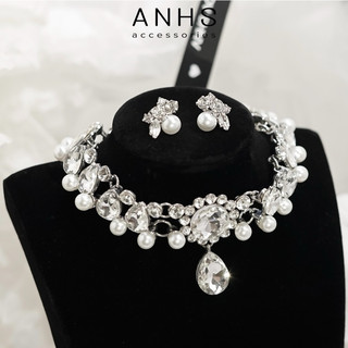 Vòng cổ đá phối ngọc trai nhân tạo HANI | ANHS Accessories