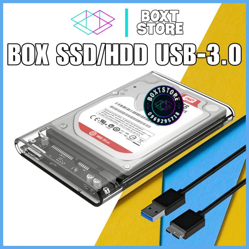 Box Ổ Cứng HDD SSD 2.5 Inch USB 3.0 Trong Suốt