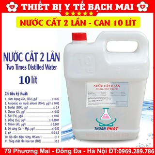 Nước Cất 2 Lần, 1 Lần - Nước Cất Tinh Khiết Can 10 Lít