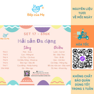 Hải sản tươi sống nấu cháo cho bé ăn dặm từ 9 tháng, menu hải sản đa dạng nấu ăn dặm, Shop Bếp của Mẹ