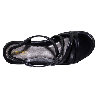 Sandal đế xuồng nữ Bita's SYN.289 (Đen + Kem)