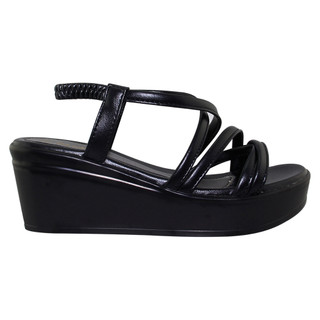 Sandal đế xuồng nữ Bita's SYN.289 (Đen + Kem)