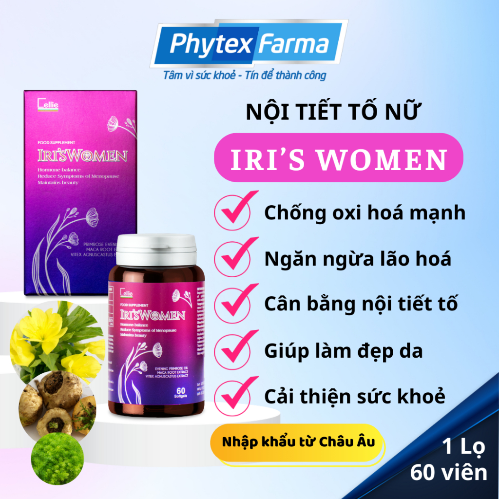 Viên uống IRI SWOMEN hỗ trợ cân bằng nội tiết tố giảm khô hạn làm đẹp da