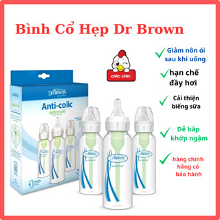 Bình Cổ Hẹp Dr Brown Option Plus Bộ 3 bình, nguyên hộp,Tách Set Dễ Bắt Khớp Chống Đầy Hơi Giảm Nôn Ói Hàng Mỹ Chính Hãng