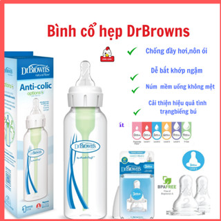 Bình Cổ Hẹp Dr Brown Chính Hãng Hàng Mỹ Tách Set 1 Bình Từ Bộ 3 Bình Gồm Bình Núm Và Cọ Núm
