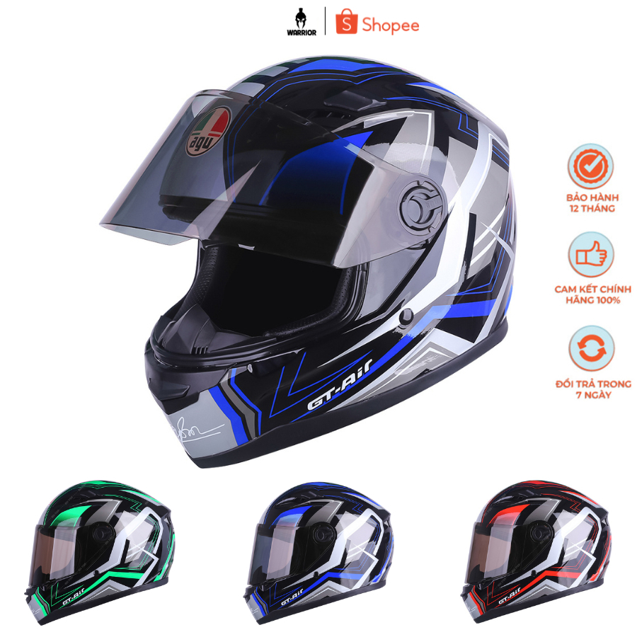 MŨ BẢO HIỂM FULLFACE LÓT THÁO RỜI CHÍNH HÃNG AGU A38(KÍNH TRÀ KHÓI)