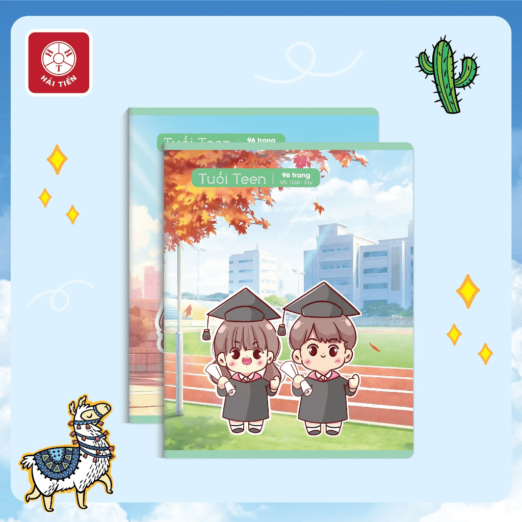 Tập Vở Tuổi Teen 96 Trang 4 Ô Ngang KT:158x205mm Độ Dày 70 Gsm  Hải Tiến - Camshop