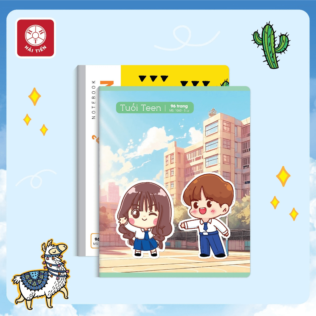 Tập Vở Tuổi Teen 96 Trang 4 Ô Ngang KT:158x205mm Độ Dày 70 Gsm  Hải Tiến - Camshop