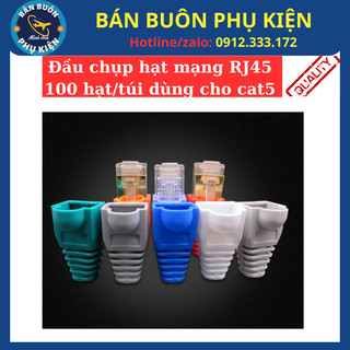 Đầu bọc utp cat 5,đầu chụp hạt mạng rj45 100 hạt/túi dùng cho cat5/cat6, đầu bọc hạt mạng, đầu chụp jack mạng màu xanh.