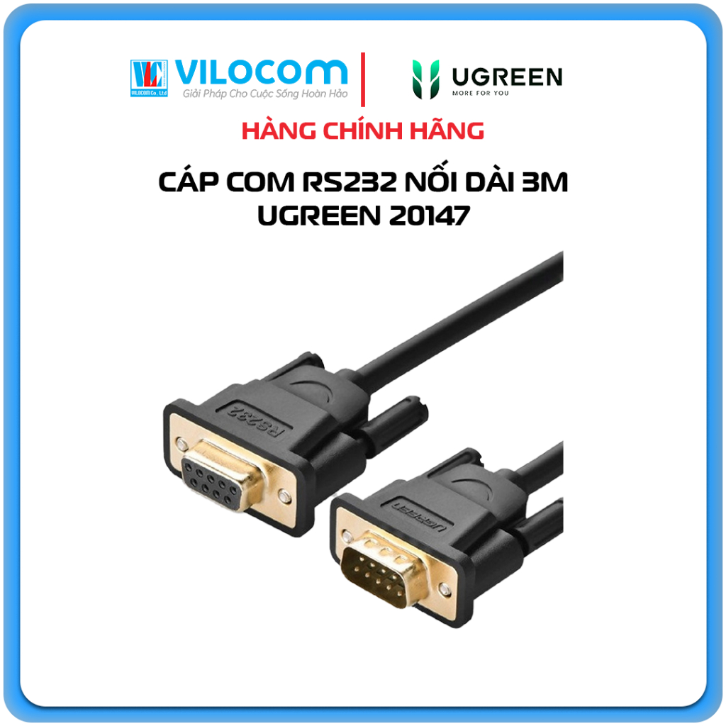Cáp nối dài 3M Com to Com RS232 (9M-9F) UGREEN 20147