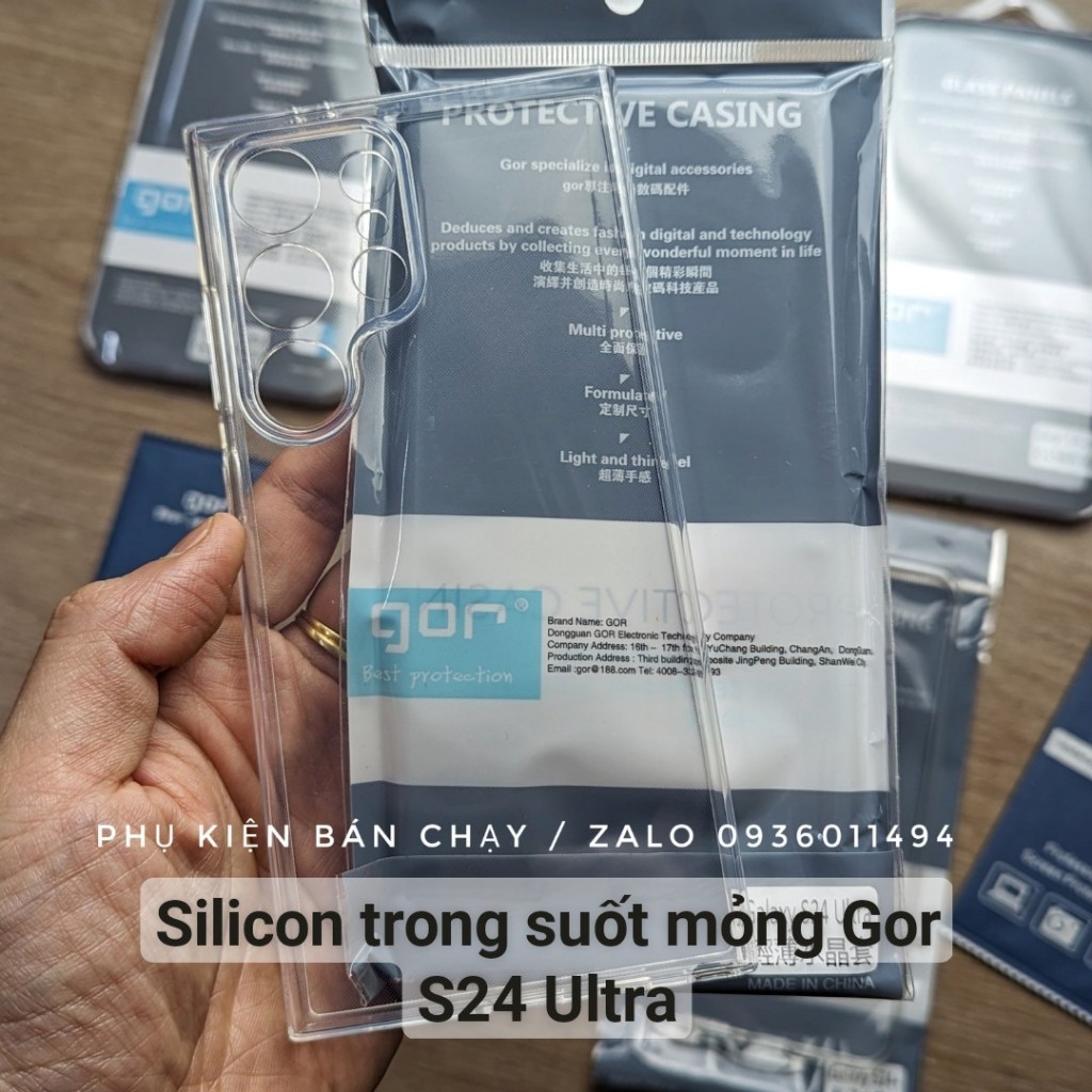 Ốp lưng case silicon Gor trong mỏng Samsung S24 Ultra S23 S22 S21 + Note 20 10 Plus S20 S10 5G