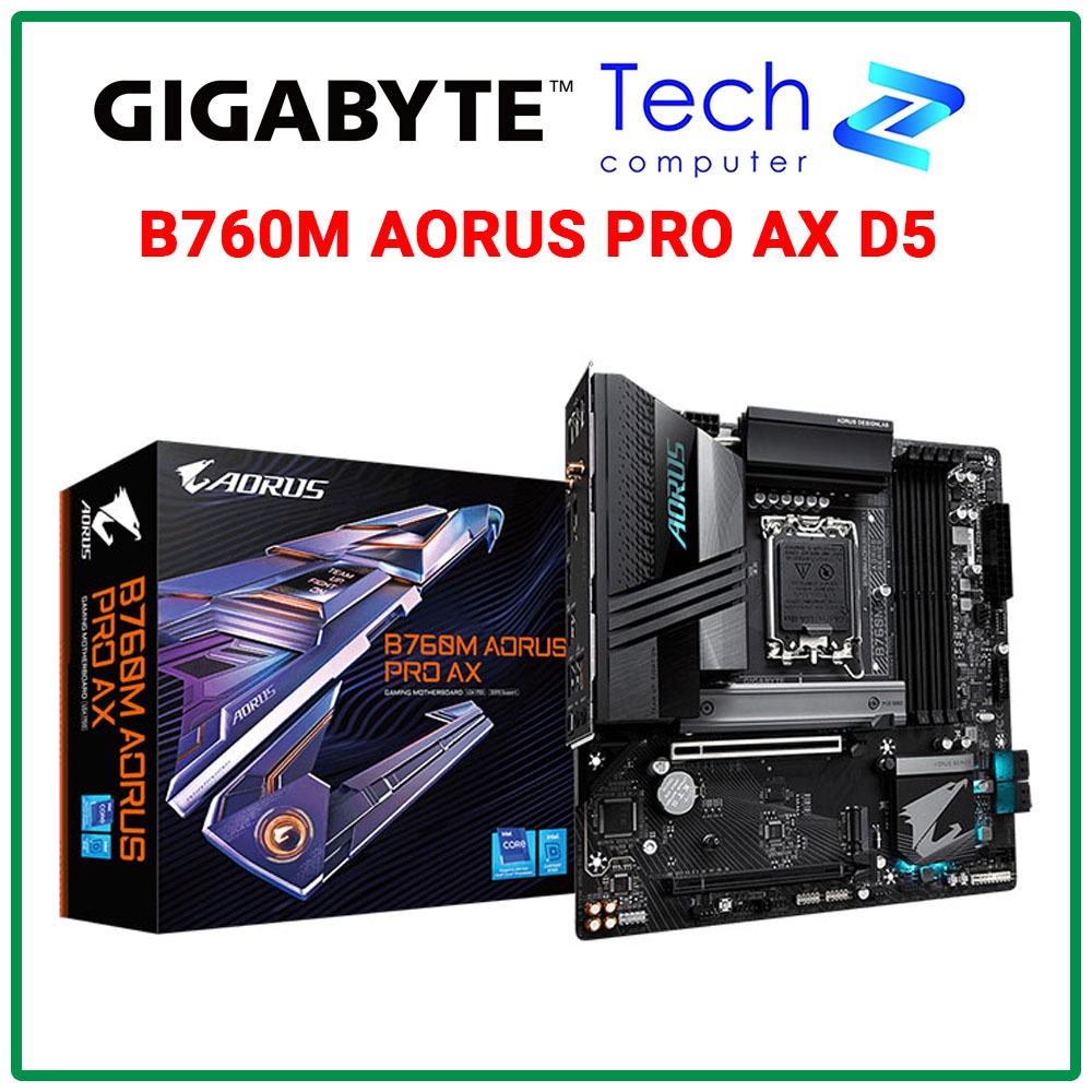 Mainboard GIGABYTE B760M AORUS PRO AX DDR5 – Socket LGA1700 – mATX – WiFi + Bluetooth – Chính Hãng