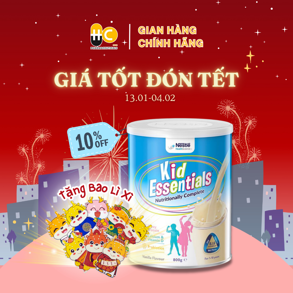 Sữa Bột Kid Essentials Sữa Úc nhập khẩu mẫu mới cho trẻ biếng ăn, chậm tăng cân Nestlé Health Science 800g