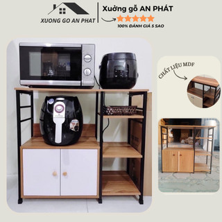 Kệ lò vi sóng, Kệ để nồi chiên không dầu kệ để lò nướng nhà bếp đa năng có ngăn tủ khung sắt chắc chắn