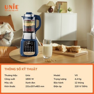( tặng lưới bọc quạt có hoặc ko tuỳ đợt ) Máy làm sữa hạt đa năng Unie VX