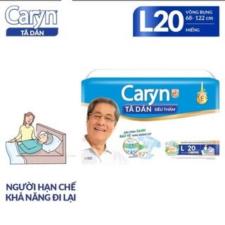 Tã Dán Người Lớn Caryn Siêu Thấm Size L - 20 Miếng