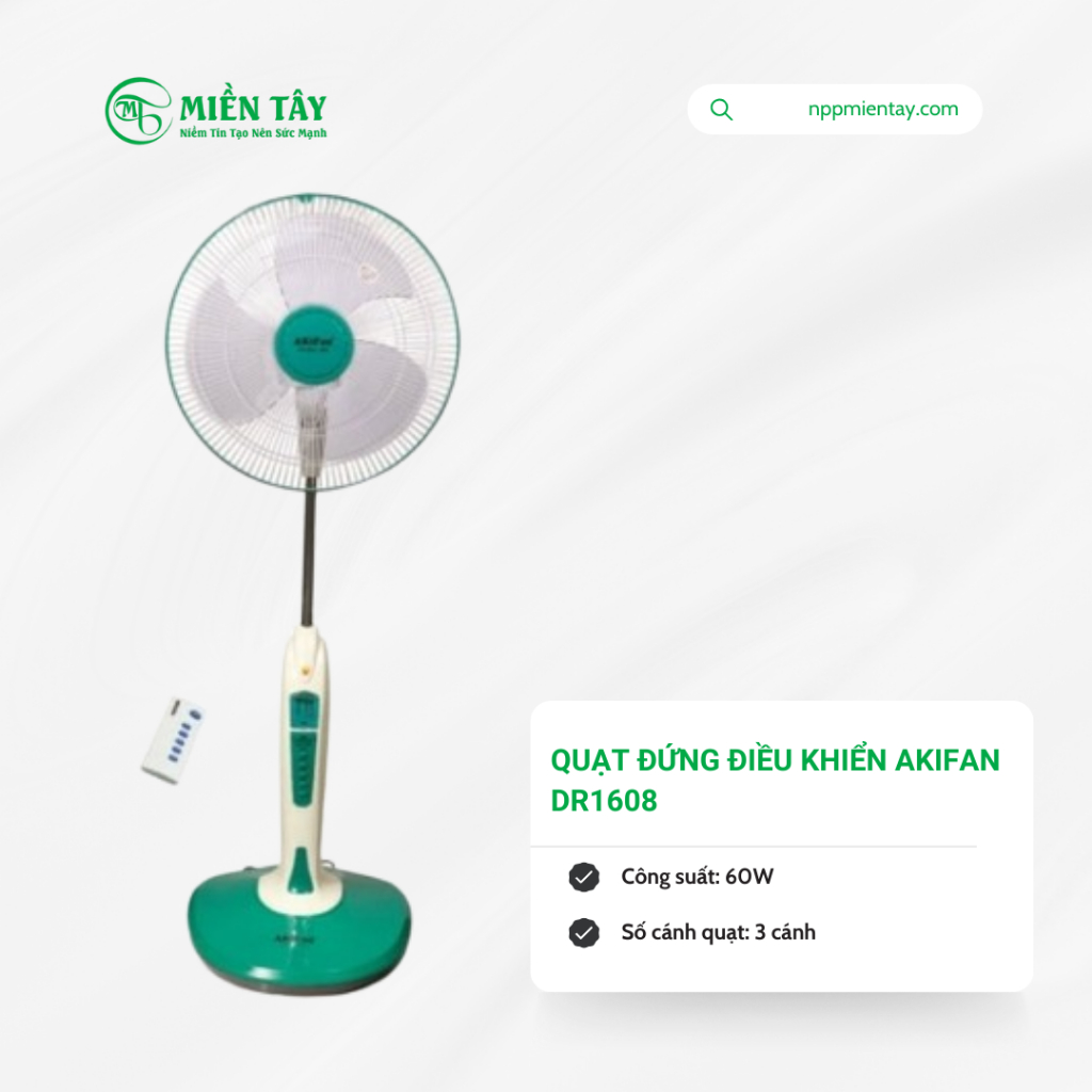 QUẠT ĐỨNG ĐIỀU KHIỂN AKIFAN DR1608