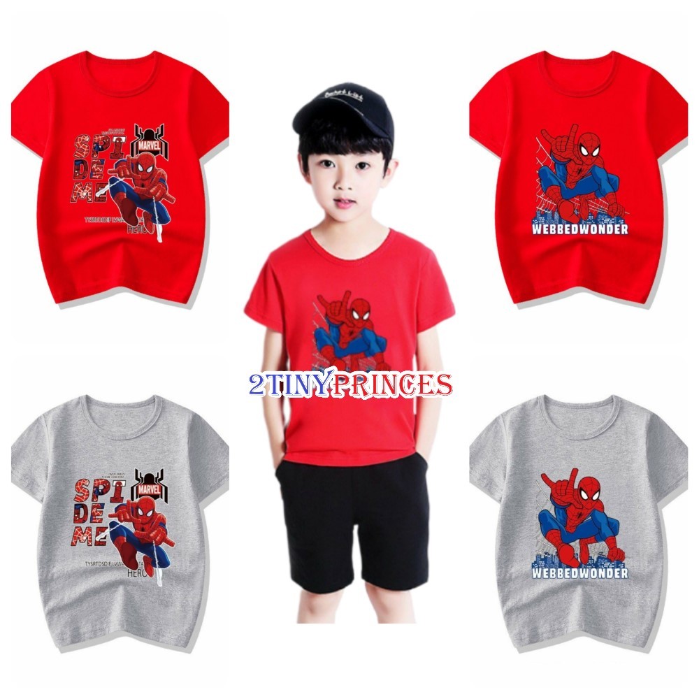 Áo thun siêu nhân người nhện cổ tròn, tay ngắn AO01