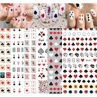 Sticker nail, miếng dán móng tay lá bài vào dịp tết