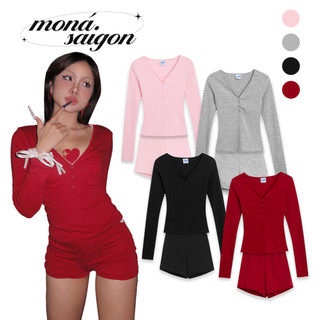 Set 2 món áo quần ôm body mặc hàng ngày MONÁ - CALMY