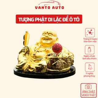 Tượng phật để ô tô - tượng phật di lặc để trên ô tô chạy năng lượng mặt trời+tặng kèm 10ml tinh dầu thơm