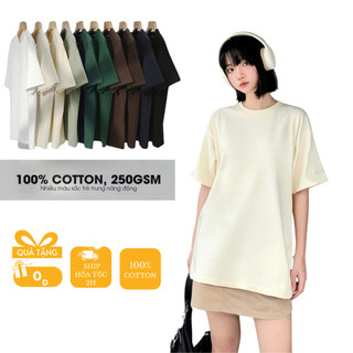 Áo thun nam nữ trơn nhiều màu basic, áo tay lỡ chất cotton 100%  định lượng 260Gsm Local brand STY