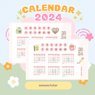 Cute and Pastel 2024 Calendar Stickers