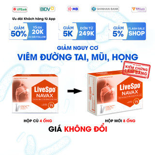 Xịt mũi Giảm nghẹt mũi, chảy nước mũi - Livespo NAVAX chuyên dụng - Hộp 8 ống x 5ml