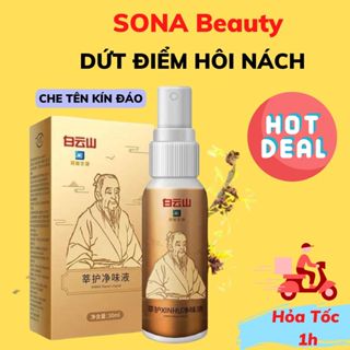 Xịt Khử Mùi Hôi Nách Nam Nữ 30ml Trị Hôi Hết Thâm Nách Ngăn Mồ Hôi Mùi Cơ Thể Đông Y Nội Địa Trung Bạch Vân Sơn SONA