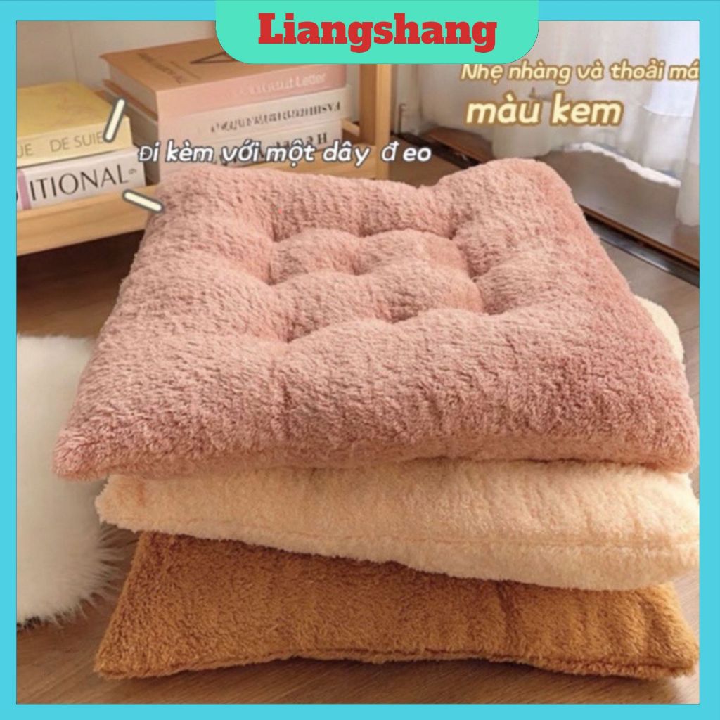 Đệm Lót Ghế Vải Nhung - Đệm ngồi bệt, Nệm Ngồi Decor Lông Dày Dặn Phong Cách Đơn Giản Hiện Đại