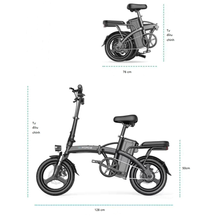 Xe đạp điện thông minh giá rẻ dành cho người lớn và trẻ em có thể gấp gọn tiện lợi, nâng hạ tùy độ tuổi