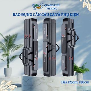 Bao đựng cần câu đài câu máy câu tay 2 ngăn, 3 ngăn dày dặn chống thấm nước siêu bền, túi đựng cần và đồ câu