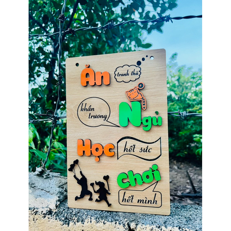 Bảng Gỗ SLOGAN Decor Trang Trí Nhà Cửa Văn Phòng