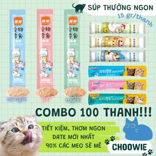 Combo 100 súp thưởng cho mèo Shizuka và Pet Snacks