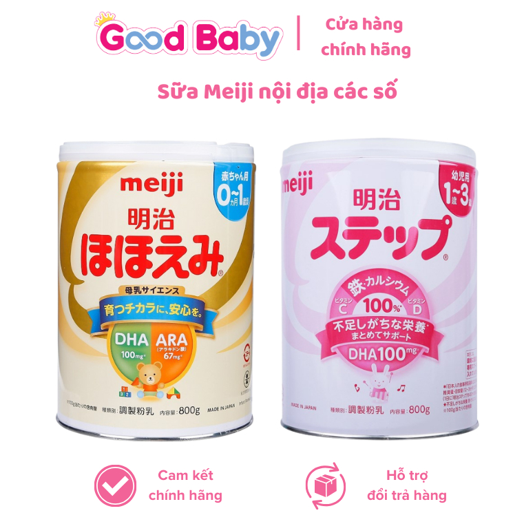 Sữa Meiji Nội Địa Nhật Lon 800g số 0, Sữa meiji thanh số 0-1 và 1-3