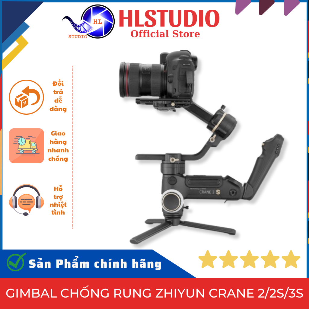 Gimbal Chống Rung Zhiyun Crane 2/2S/3S - Quay Phim Chuyên Nghiệp - Bảo Hành 12 Tháng - HL Studio