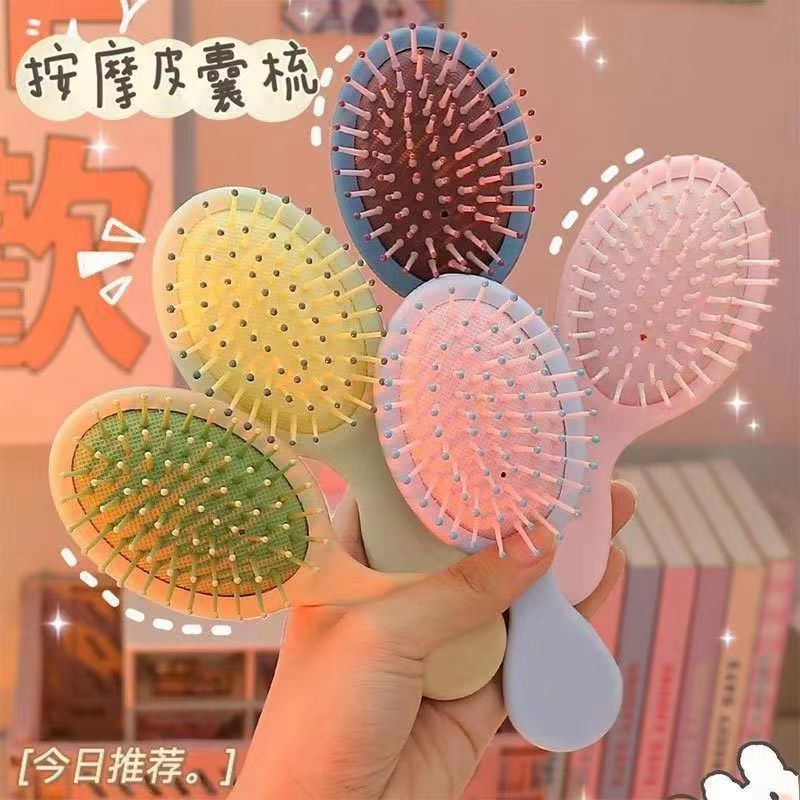 Wilburtay💗Lược Chải Tóc Mini Thiết Kế Đệm Khí Dễ Thương Tiện Dụng