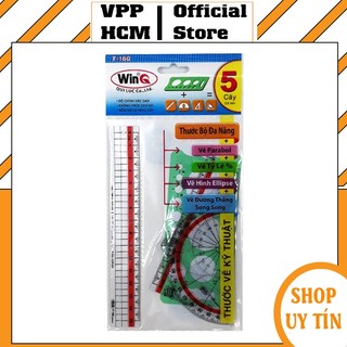 Bộ 5 cây thước nhựa dẻo WinQ T160 chính hãng