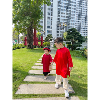 Áo dài lụa bé trai + quần thiết kế AN BÉBE