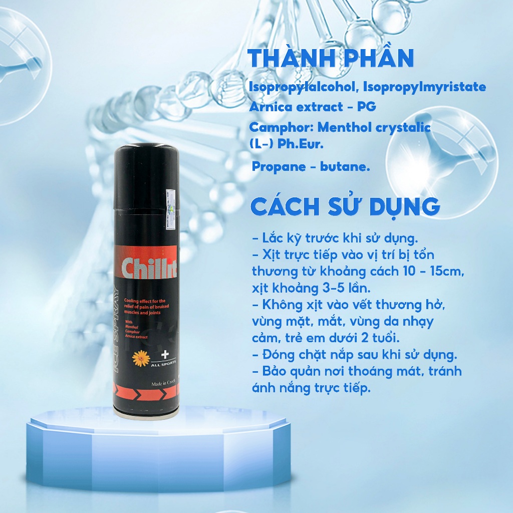 Bình,chai xịt lạnh giảm đau tức thì Chillit 250ml