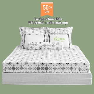 Drap ga chun chần Everon chính hãng đen trắng vải Modal giảm giá EPM 21066