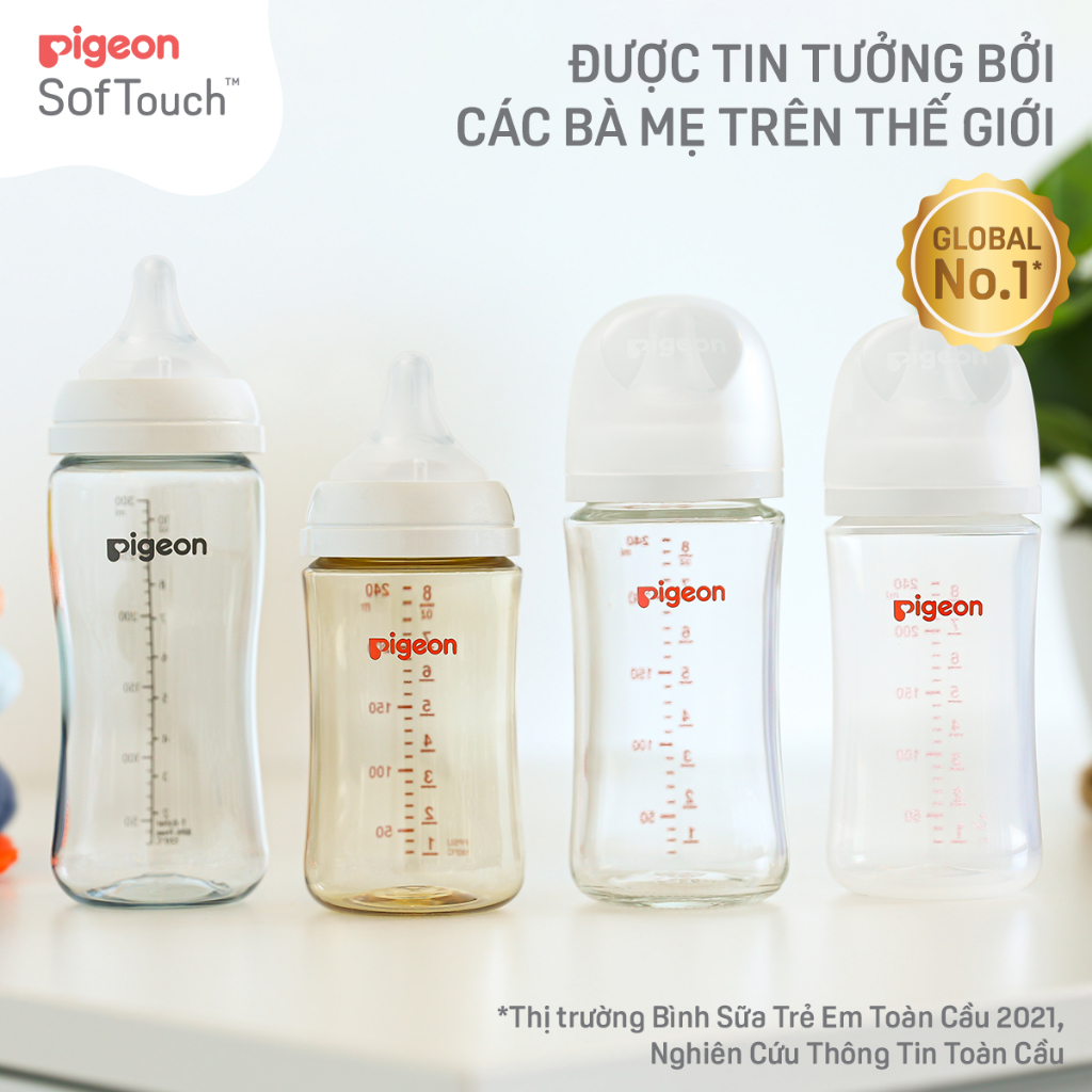 Bình sữa Pigeon PPSU Plus thế hệ III phiên bản Nhật hình Gà Con 160ml/ 240ml