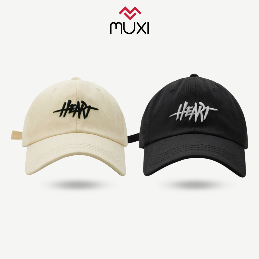 Mũ lưỡi trai nón kết nam nữ unisex thêu chữ Heart vải cotton dày dặn phong cách Ulzzang nhiều màu