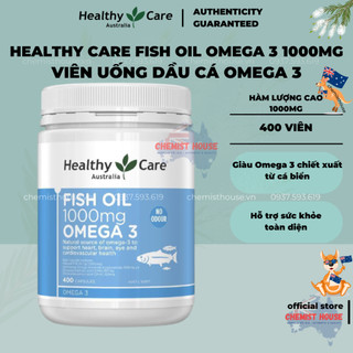 [Có Mã QR] Healthy Care Fish Oil 1000mg Omega 3 - Dầu cá Omega 3 400 viên